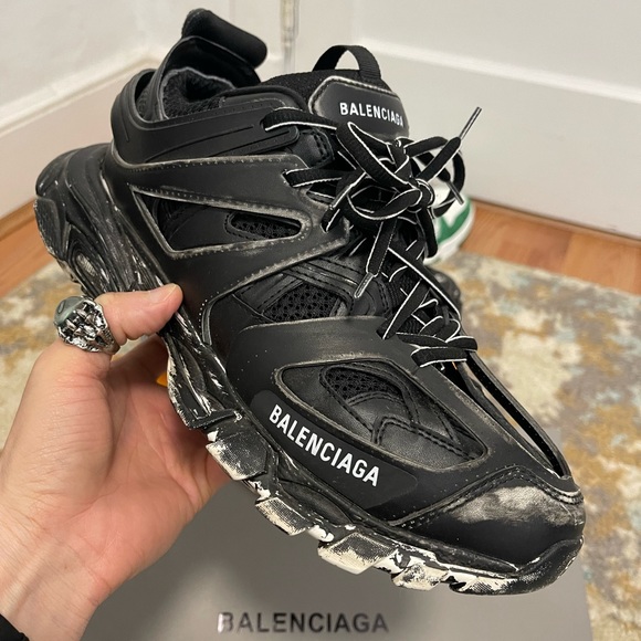 EUC Men’s Size 9 (Euro Sz 42) Balenciaga’s Track 2 Sneakers In Faded Black Color - Picture 11 of 16